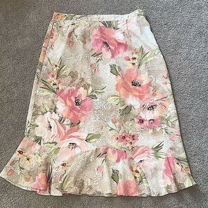 Alfred Dunner Woman’s Floral Print Midi Skirt in Romancing the Stone!